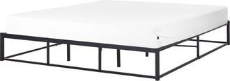 Beliani Cama Industrial Moderno Marco De Metal Doble Listones Incorporados Sin Reposacabezas 180 X 200 Cm Negro Viry