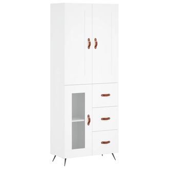 vidaXL Vidaxl - Aparador Alto Madera Contrachapada Blanco 69,5x34x180 Cm