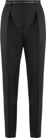 Max Mara Zwarte klassieke pantalon - Dames - Slim Fit Broeken - Zwart - S - Wol - Broeken