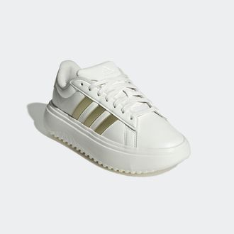 adidas Sneaker ADIDAS SPORTSWEAR GRAND COURT PLATFORM, Damen, Gr. 40,5, weiss (core wei&szlig;, gold metallic, sanftes wei&szlig;), Synthetik, Schuhe Sneaker, Design auf