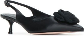 Roger Vivier Womens Love Slingback Heel Black Leather