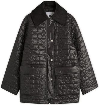 Ganni Shiny Quilt Midi Jacket W0343
