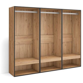 Skraut Home Skraut Home - Vestidor Abierto, Ropa, Zapatos, Complementos, 180x145x35 Cm, Dormitorio, Habitaci&oacute;n, Armario, Perchero, Estilo Moderno, Blanco