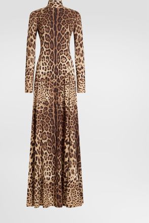Dolce & Gabbana Leo-print Charmeuse Dress - Woman Dresses Animal Print Silk 38