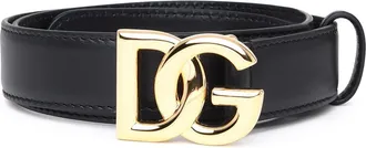 Dolce & Gabbana Dg Black Lear Belt