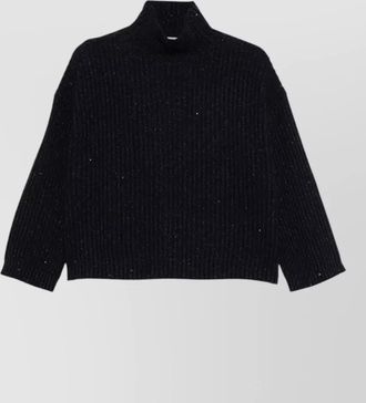 Brunello Cucinelli cashmere sequin-embellished ribbed turtleneck sweater