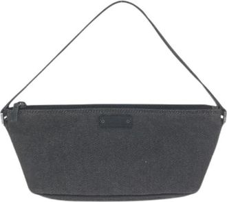 Gucci Pre-owned Denim Leren Handtas - Dames - Vintage Schoudertas - Zwart - ONE Size - Denim - Vintage