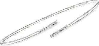 RS Pure by Ross-Simons Diamond Bypass Bangle Bracelet in Sterling Silver