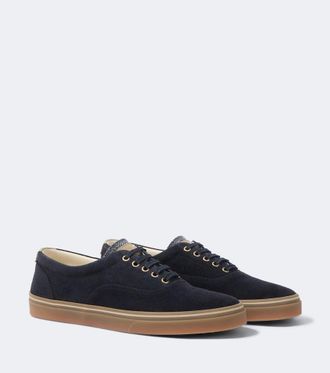 Brunello Cucinelli Leather-trimmed suede sneakers