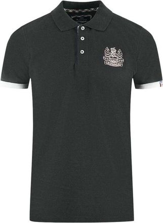 Aquascutum Unisex Volwassen Gepersonaliseerde Polo Shirt met Kraag (Zwart)