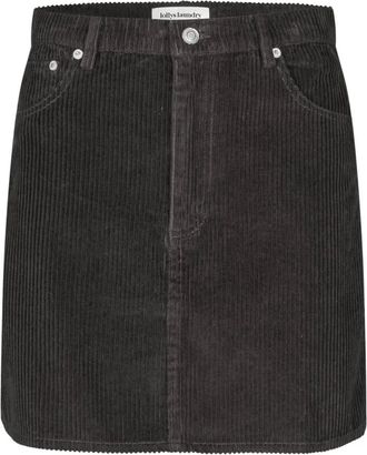 Lollys Laundry Donker Mokka Korte Rok 100% Katoen - Dames - Korte rokken - Bruin - M - Katoen - Rokken