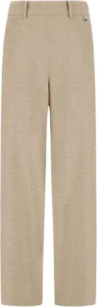 Herno Wijde broek - Dames - Wijde Broeken - Beige - XS - Broeken