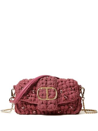 Twin-Set Amie crochet embellished satchel - Pink