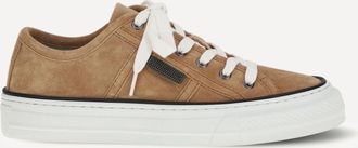 Brunello Cucinelli Sneakers in camoscio con Shiny Tab Woman 38