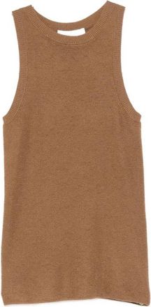 Co Ribbed Knit Top - Dames - Tops zonder mouwen - Bruin - M - Tops