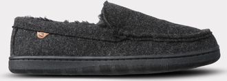 Lamofootwear Mens Classic Harrison Wool Slip-On Moccasin In Black