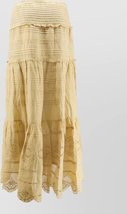 Isabel Marant tiered embroidery mini skirt elastic lace