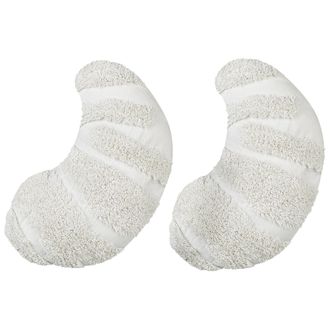 Beliani Beliani - Conjunto De 2 Cojines De Algod&oacute;n Infantiles Con Forma De Croissant Color Liso 40 X 25 Cm Blanco Snowdrop