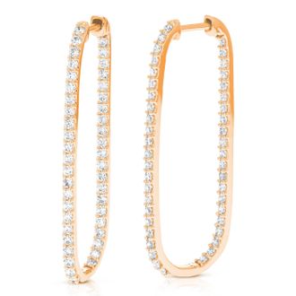 Vir Jewels 1.50 cttw Lab Grown Diamond Hoop Earrings in 14K Gold With Hidden Post For Women