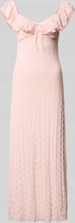 Gina Tricot Midikleid mit Spitze und Schleifen-Detail in Rosa, Gr&ouml;&szlig;e XS
