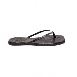 Tkees Womens Square Toe Lily Croc Sandals In Carob