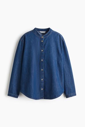 H&M Jeansbluse in Loose Fit - Dunkles Denimblau