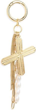 Chelsea28 Initial Faux Pearl Bag Charm in X- White- Gold at Nordstrom