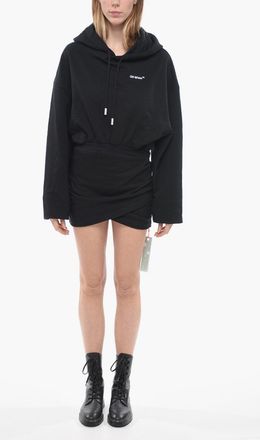 Off-white Brushed Fleece Dress FOR ALL With Hood Off-White