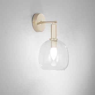Luce-Ambiente-Design Aplique De Pared En Metal Dorado Con Difusor De Vidrio Soplado Brandy Ap