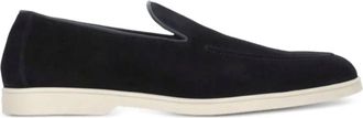 Doucal's Black Minimalist Rubber Sole Calf Leather Loafers