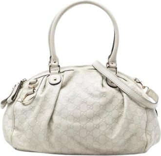 Gucci Pre-owned Handbags, female, White, Size: ONE SIZE Pre-owned Sukey Satchel