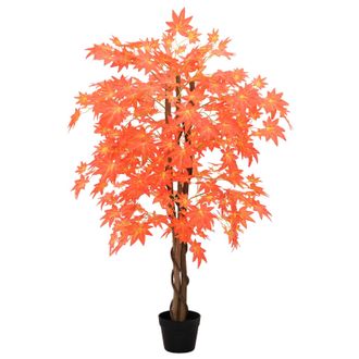 vidaXL &Aacute;rbol De Arce Artificial Rojo 80 X 16 X 120 Cm Tela Y Madera Vidaxl