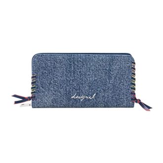 Desigual Mone Torio Wallet - Dames - Portefeuilles - Blauw - ONE Size - Denim - Accessoires