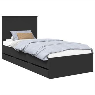 vidaXL Estructura De Cama Negro 75 X 190 Cm Madera Ingenieril Vidaxl