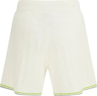 Casablanca Mens Tennis Boucl&eacute; Shorts White Cotton Bermuda