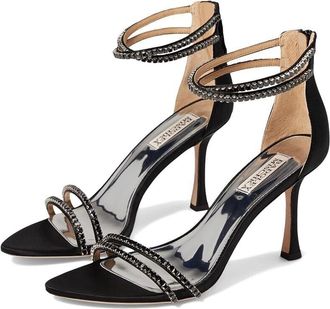 Badgley Mischka Logan Womens Black Ankle Straps Zipper Stiletto Heel KHD230
