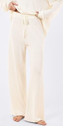 Papinelle Sleepwear Cotton and Cashmere Knit Lounge Pants in Soft Cream at Nordstrom, Size Xx-Large