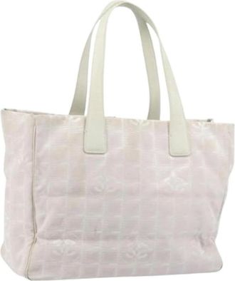 Chanel Pre-owned Tote Bags, female, Pink, Size: ONE SIZE Pre-owned Nylon Tote Bag
