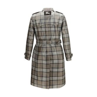 Burberry Mens Brown Polyester Trench Coat Clothing