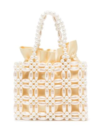 0711 Mini-Tasche mit Perlen - Gelb