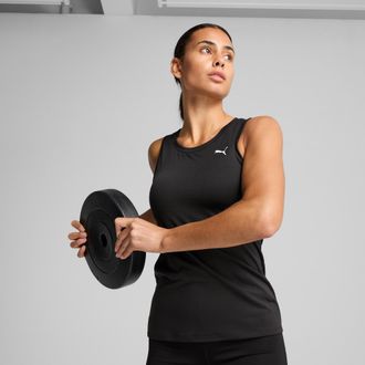 Puma Tanktop PUMA W TAD ESSENTIAL SLEEVELESS TANK, Damen, Gr. XL, schwarz (puma schwarz), Jersey, Obermaterial: 100% Polyester, regular fit normal, Rundhal