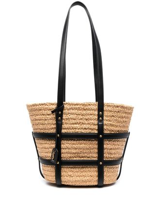 Saint Laurent Panier geweven shopper - Beige