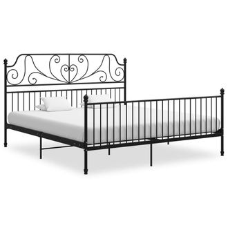vidaXL Estructura De Cama Sin Colch&oacute;n Metal Negro 180x200 Cm Vidaxl