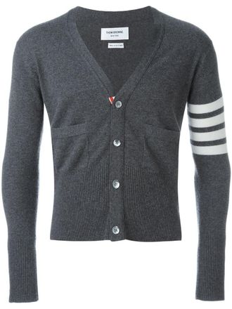 Thom Browne Grey V Neck Cardigans