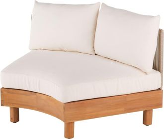 Maisons du monde Sillón modular profesional en madera de teca, cuerda beige y cojines color crudo