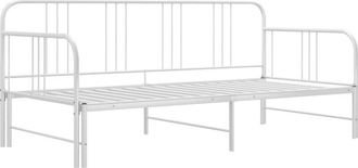 vidaXL Sofá cama extraíble sin colchón metal blanco 90x200cm Vidaxl