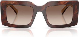 Prada 52mm Rectangular Sunglasses in Caramel Tortoise/brown at Nordstrom