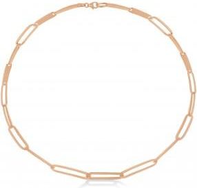 Allurez Paperclip Bar Fashion Chain Bracelet 14K Rose Gold