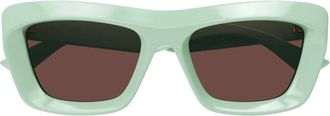 Bottega Veneta Chunky Zonnebrillen - Dames - Zonnebrillen - Groen - ONE Size - Nylon - Accessoires