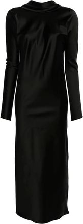 Sportmax Abazia satijnen maxi-jurk - Zwart